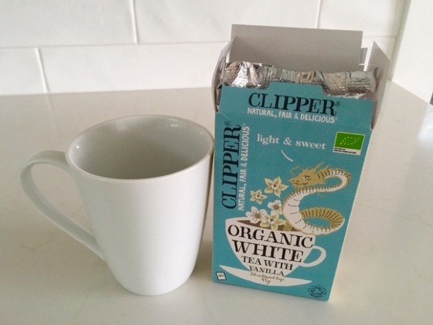 Clipper Brand Organic White Tea Vanilla. (And no, I am not being paid to post this he he.)