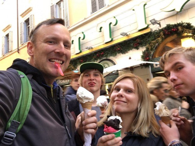 Us outside of Giolitti on our third visit to Rome, Italy (Dave's second), November, 2015